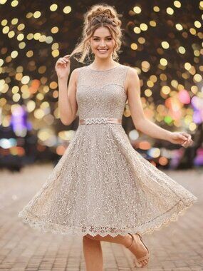 CACHE Floral Lace Fit & Flare Midi Dress Sleeveless Cocktail Party Prom Spring